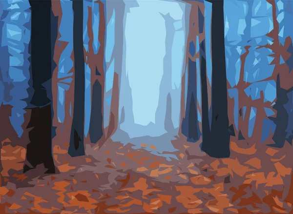 Podzimní Pozadí Lesa Vektorová Grafika Téma Krajiny — Stockový vektor