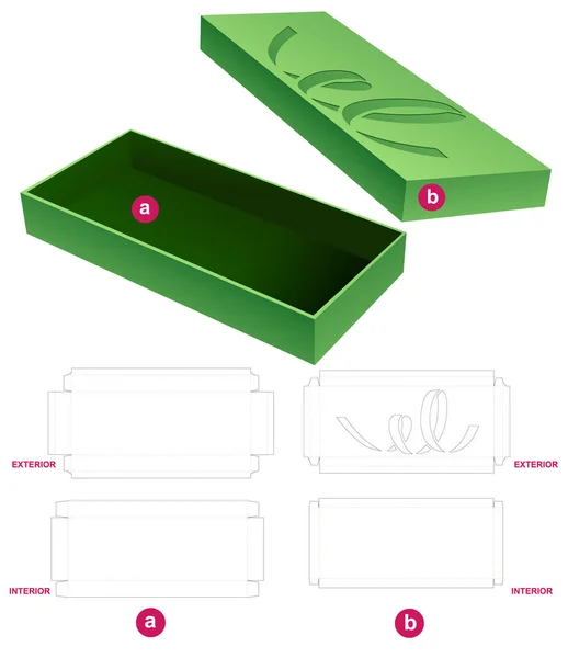 Stenciled Confetti Box Die Cut Template Mockup Vetores De Bancos De Imagens Sem Royalties