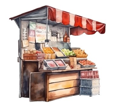 taşınabilir ahır suluboya çizimi