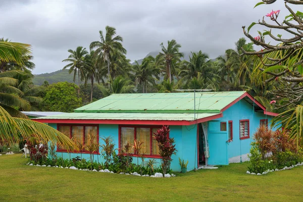 Una Casa Colorida Una Isla Tropical Con Cordyline Fruticosa Plantas — Foto de Stock