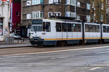 STB tram or tramvai in Bucharest, Romania, 2022