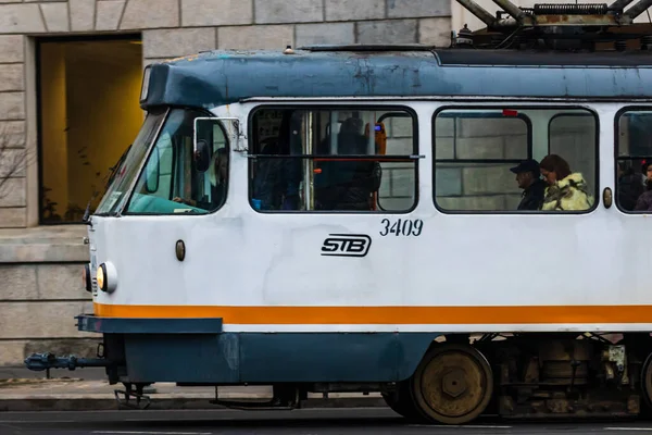 Stb Tram Tramvai Bucharest Romania 2022 — Zdjęcie stockowe