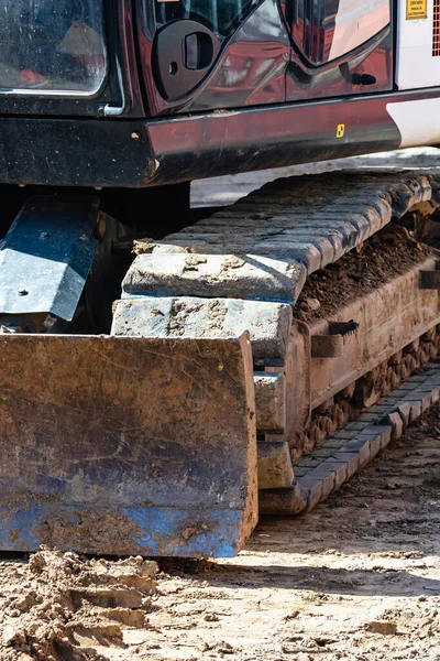 stock image Detail of industrial excavator working on construction site