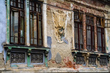 Historic building architecture in Bucharest, Romania, 2022