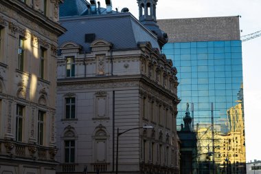 Historic building architecture in Bucharest, Romania, 2022