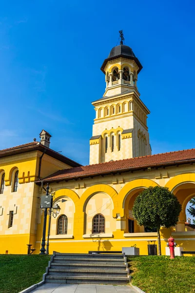View Orthodox Cathedral Sunny Day Alba Iulia Romania 2021 — Stock Photo, Image