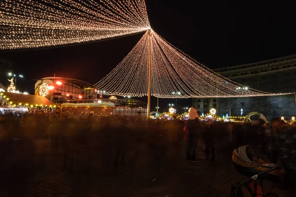 Bucharest Christmas Market Night — Stock Photo, Image