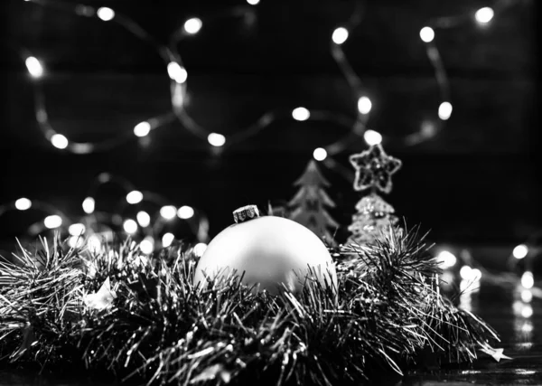 Ornements Noël Décorés Lumières Floues — Photo