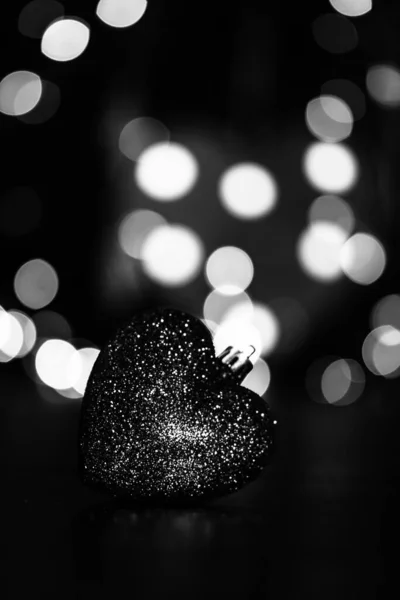 Decorated Christmas Ornaments Blurred Lights — Stock Photo, Image