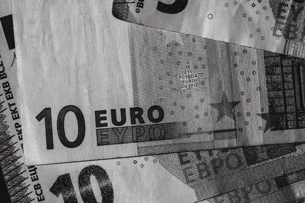 Gros Plan Sur Monnaie Billets Euros Fond Monnaie Euro Isolé — Photo