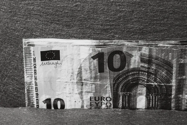 Selektiv Inriktning Detaljerna Eurosedlarna Närbild Penningsedlarnas Makrodetaljer Euro Isolerade Begreppet — Stockfoto