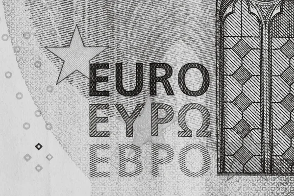 Euro 지폐의 매크로 디테일 Euro 인플레이션 — 스톡 사진