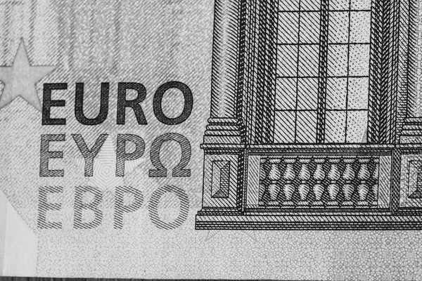 Makro Detail Der Euro Banknoten Aus Nächster Nähe Detail Foto — Stockfoto