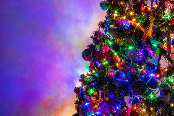 Vánoční Ozdoby Stromků Vánoční Světla — Stock fotografie
