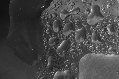 Renkli yüzeyde su damlaları olan soyut renkli arkaplan ya da arkaplan. Soyut arkaplan kavramı