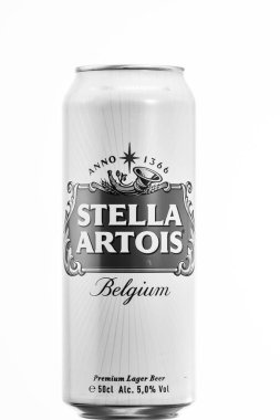 Stella Artois bira kutusu. Bükreş, Romanya, 2023