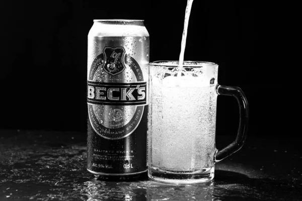 Lata Cerveza Beck Becks Bucarest Rumania 2023 — Foto de Stock