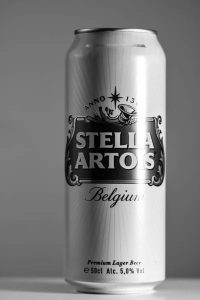 stock image Stella Artois beer can. Bucharest, Romania, 2023