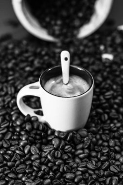 Sade kahve fincanı. Kahvaltı kahve konsepti.