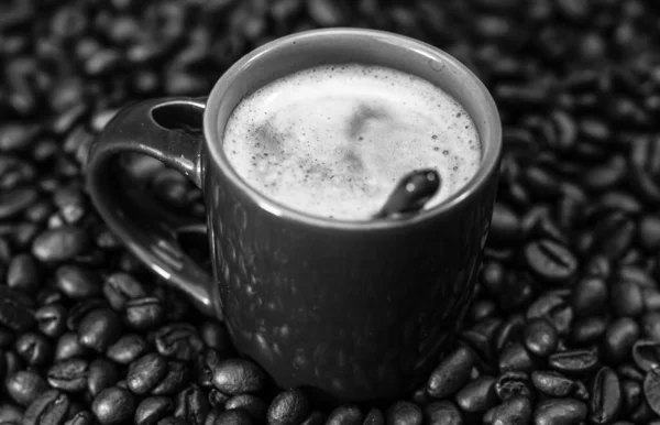 Μαύρο Φλιτζάνι Καφέ Πρωινός Καφές Έννοια — Φωτογραφία Αρχείου
