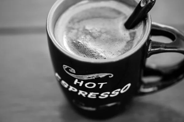 Zwarte Koffiekop Ontbijt Koffie Concept — Stockfoto