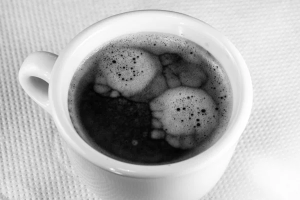 Schwarze Kaffeetasse Vorhanden Frühstückskaffee Konzept — Stockfoto