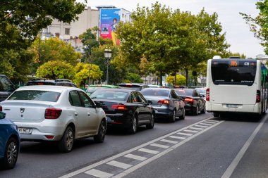 Bükreş, Romanya, 2022 'de trafik sıkışıklığı, trafik yoğunluğu