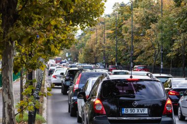 Bükreş, Romanya, 2022 'de trafik sıkışıklığı, trafik yoğunluğu