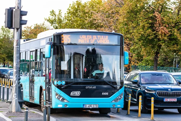 Autobús Tráfico Stb Transporte Público Bucarest Rumania 2022 —  Fotos de Stock
