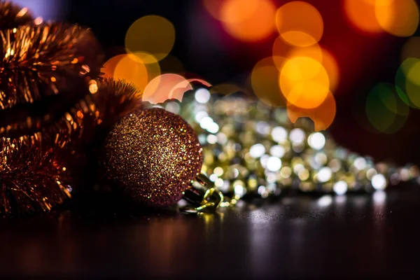 Addobbi Dell Albero Natale Con Luci Natalizie — Foto Stock