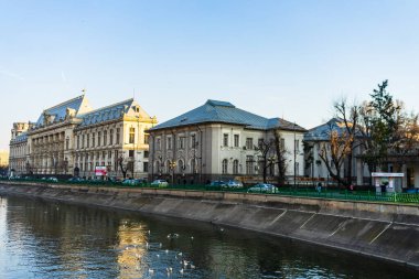 Historic building architecture in Bucharest, Romania, 2022