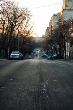 Historic building architecture in Bucharest, Romania, 2022