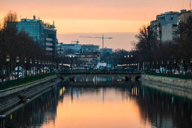 Historic building architecture in Bucharest, Romania, 2022