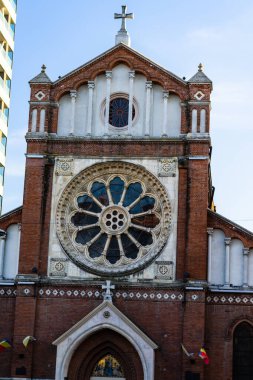 Detail of St. Joseph Catholic Cathedral or Catedrala Sf. Iosif in Bucharest, Romania