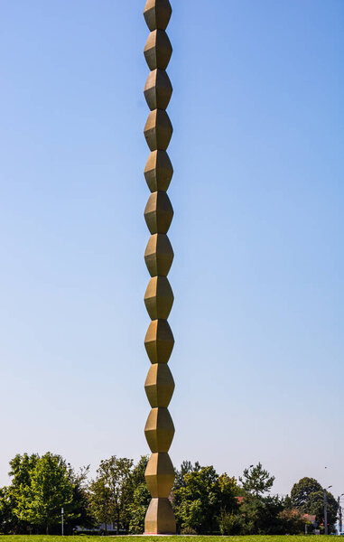 The Endless Column (Column of Infinite or Coloana Infinitului). Impressinve landmark part of Unesco World Heritage
