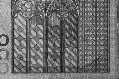 EURO banknotlarının detaylarına özen göster. EURO banknotlarının makro detaylarını kapat. Dünya para kavramı, enflasyon ve ekonomi kavramı