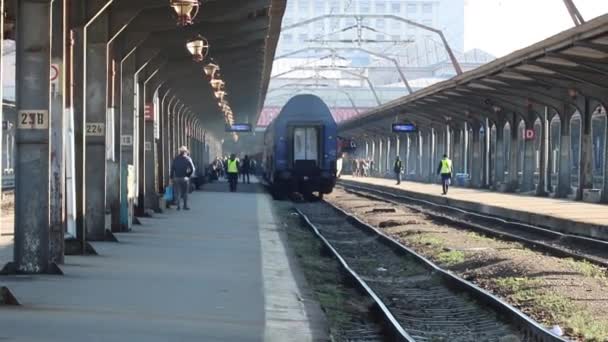 Train Motion Train Platform North Rail Station Gara Nord Train — 비디오