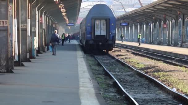 Train Motion Train Platform North Rail Station Gara Nord Train — Wideo stockowe