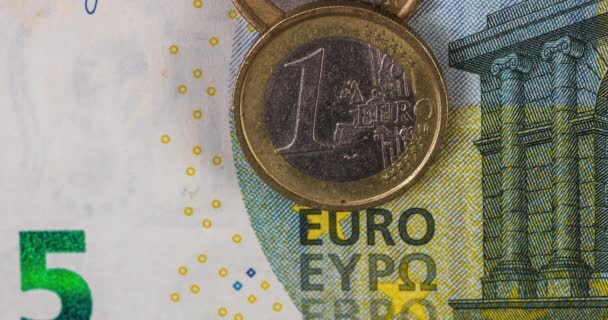 Eurokontanter Stoppas Rörelse Finanskris Inflation Europengar — Stockvideo