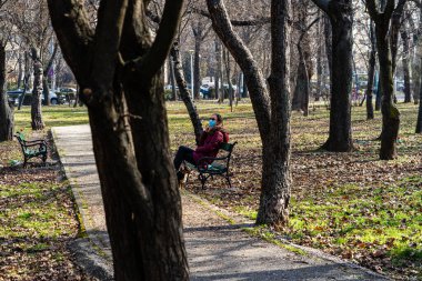 Beautiful city park and people having fun in Bucharest, Romania, 2023