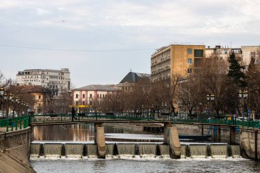 Historic building architecture in Bucharest, Romania, 2022