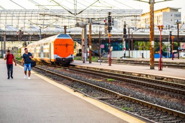 People at Bucharest North Railway Station (Gara de Nord) in Bucharest, Romania, 2023