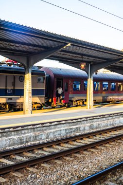 People at Bucharest North Railway Station (Gara de Nord) in Bucharest, Romania, 2023