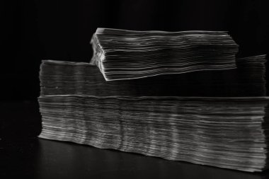 Bir yığın LEI Romanya parası. RON Leu Para Avrupa Para Birimi