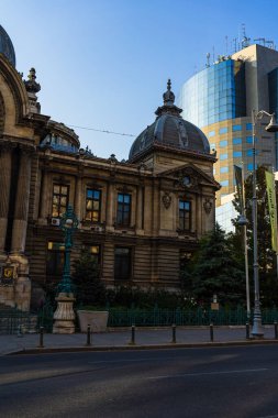 Famous CEC Palace, The Palace of the Savings Bank in the historical center of Bucharest on Victory street, Romania, 2022