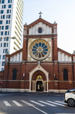Detail of St. Joseph Catholic Cathedral or Catedrala Sf. Iosif in Bucharest, Romania