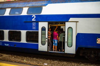 People at Bucharest North Railway Station (Gara de Nord) in Bucharest, Romania, 2023