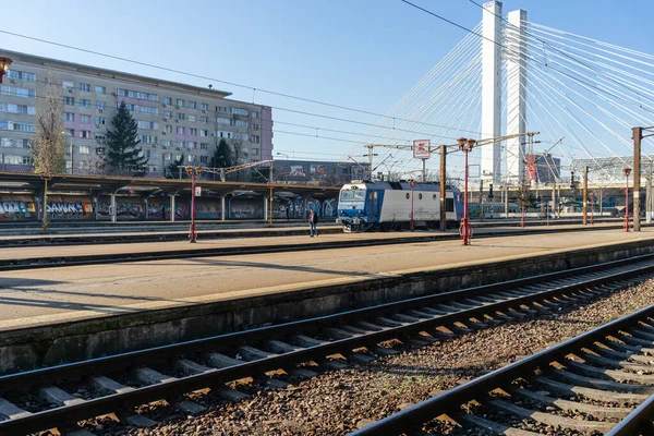 Tåg Rörelse Eller Tågplattform Vid North Rail Station Gara Nord — Stockfoto