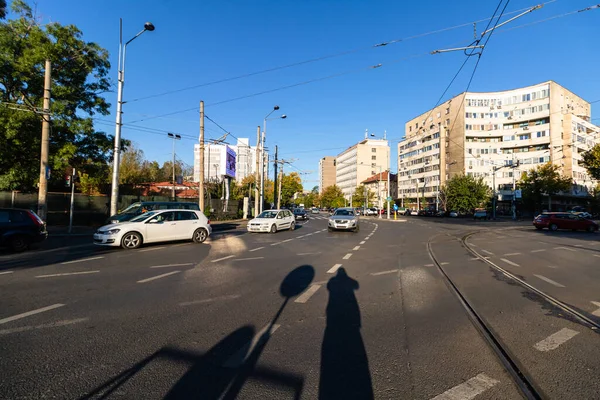 Autoverkehr Berufsverkehr Autoverschmutzung Stau Bukarest Rumänien 2022 — Stockfoto