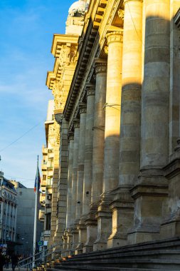 Historic building architecture in Bucharest, Romania, 2022